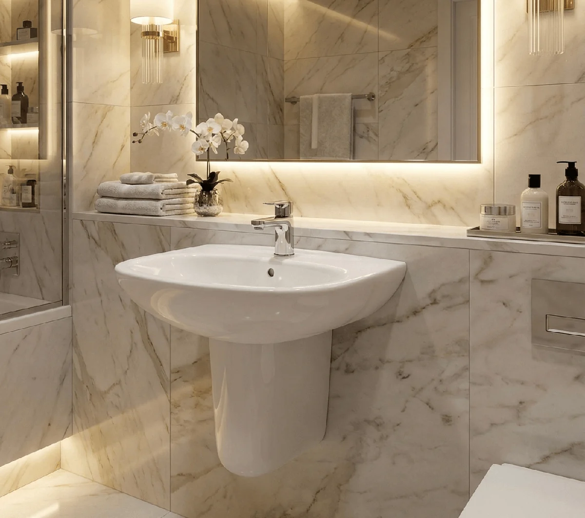 Lavabo Fayans 55 cm / Collection Neo (avec quelques brisures apparentes) — Réf. FAY001