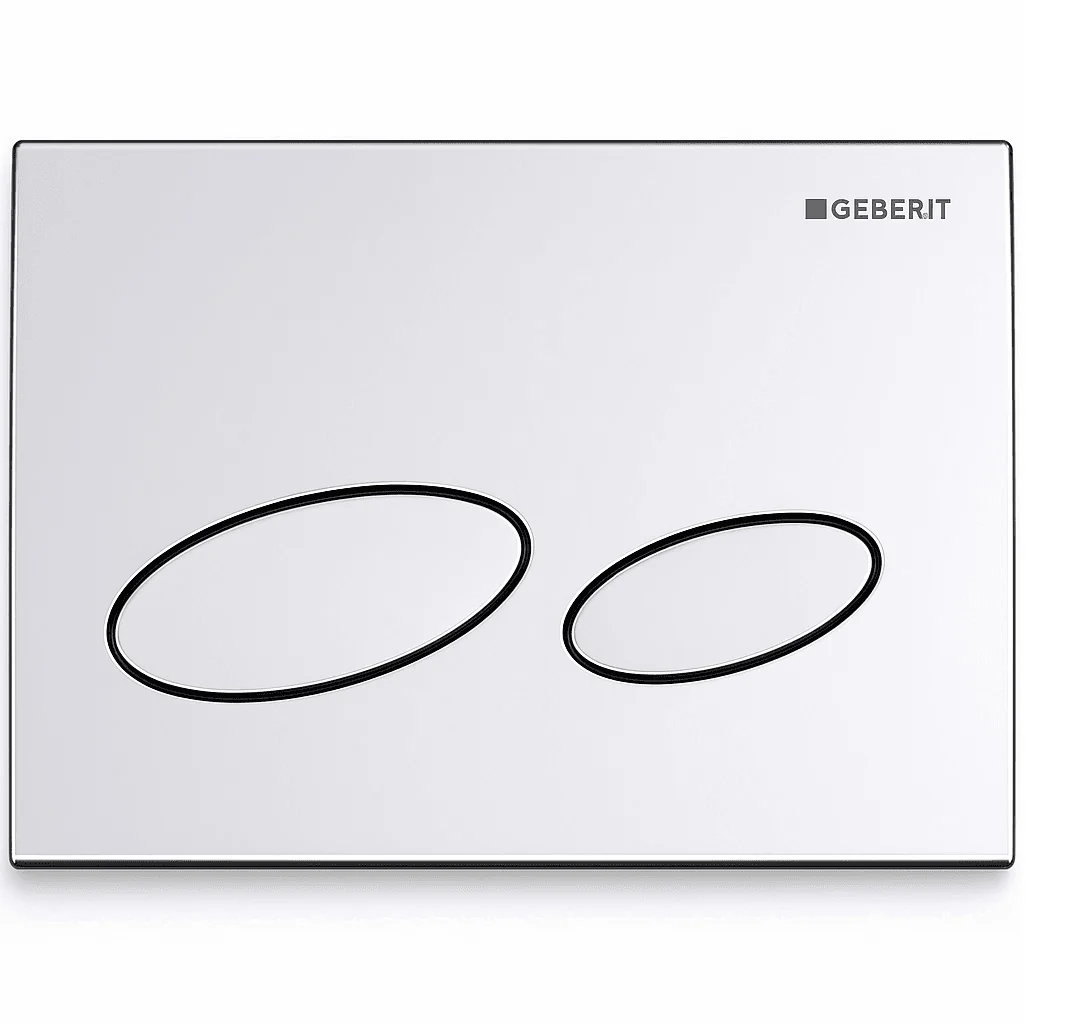 Plaque de déclenchement Geberit Kappa (sans cadre de fixation) en chromé avec quelques rayures apparentes — Réf. GEB013
