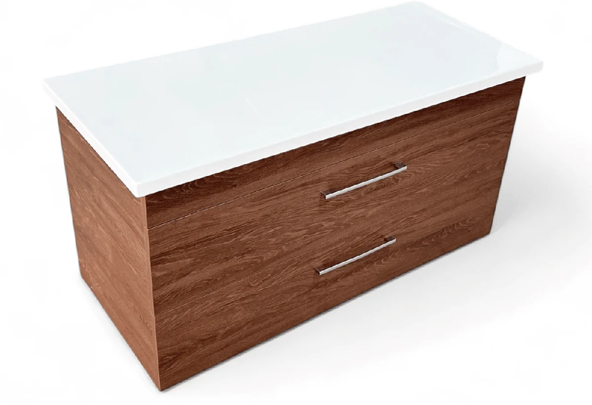 Plan Stone 120 cm avec meuble à deux tiroirs — Réf. DST135