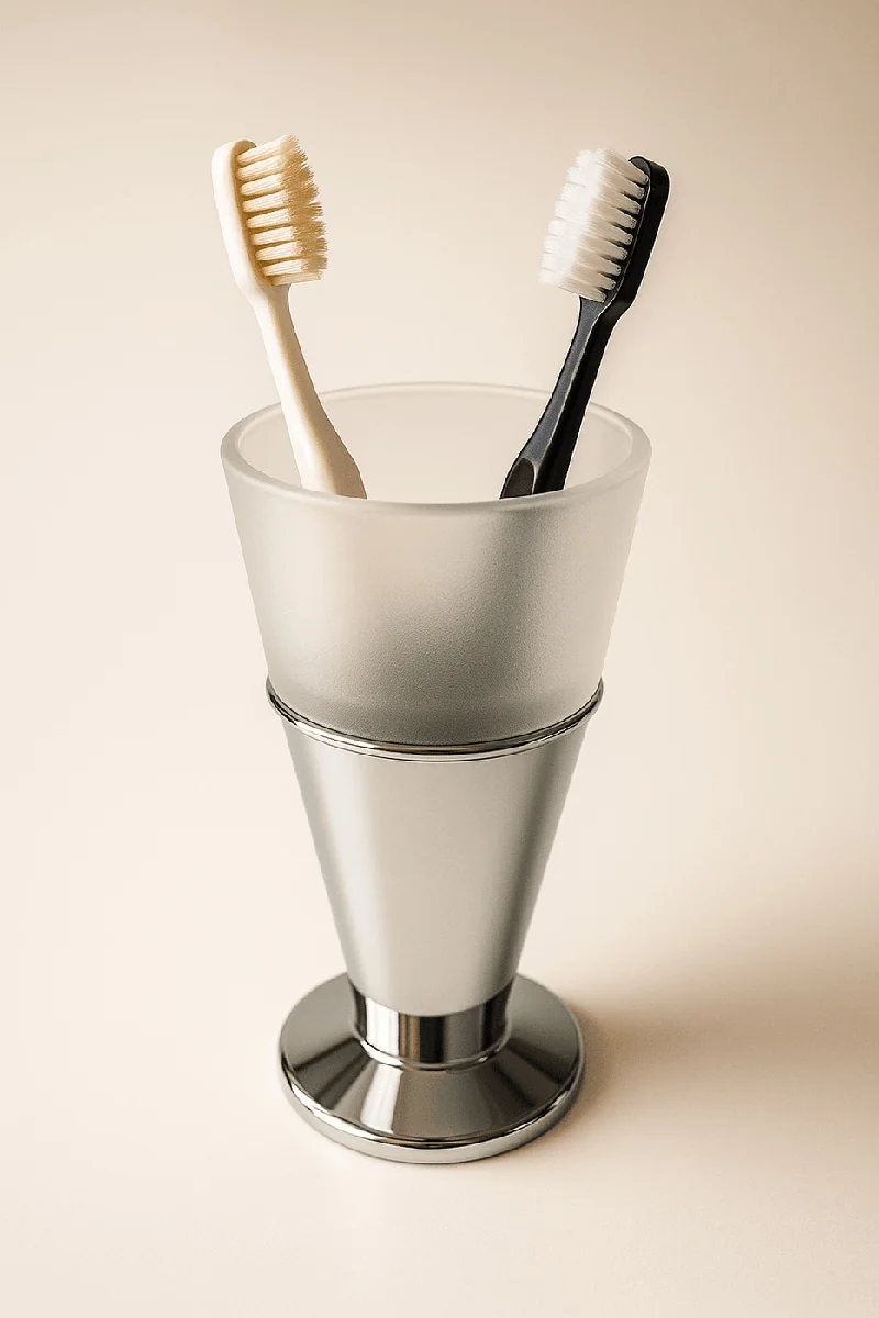 Porte-brosse à dents à poser en laiton chromé Franjues / Collection Venecia — Réf. FRA003
