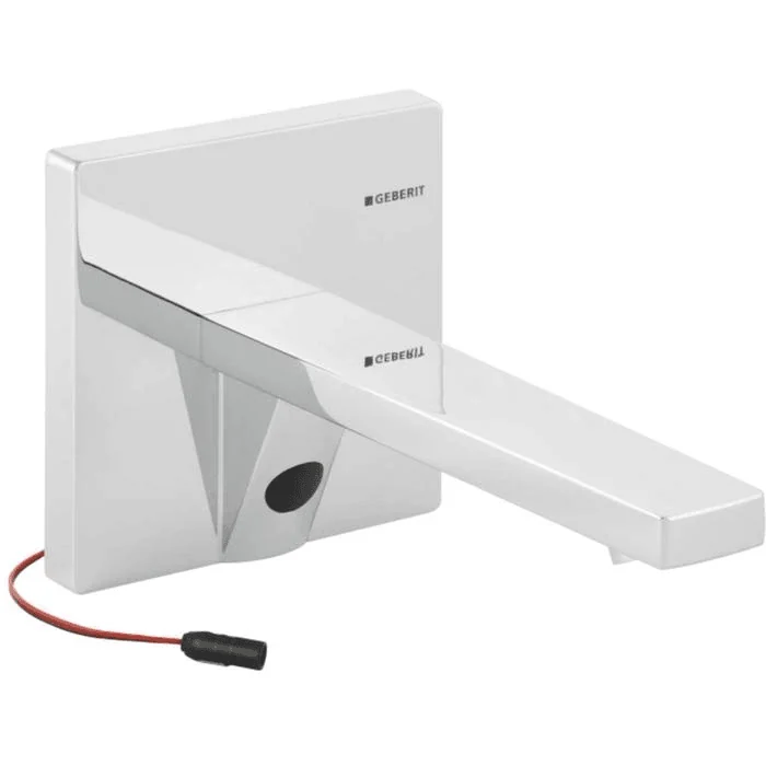 Robinet électronique Geberit pour lavabo avec accessoires et transformateur — Réf. GEB045