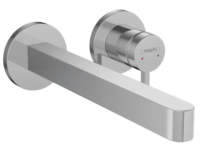 Mitigeur de lavabo encastré Hansgrohe Finoris 225 mm avec bonde à écoulement libre et corps d'encastrement — Réf. HAN013