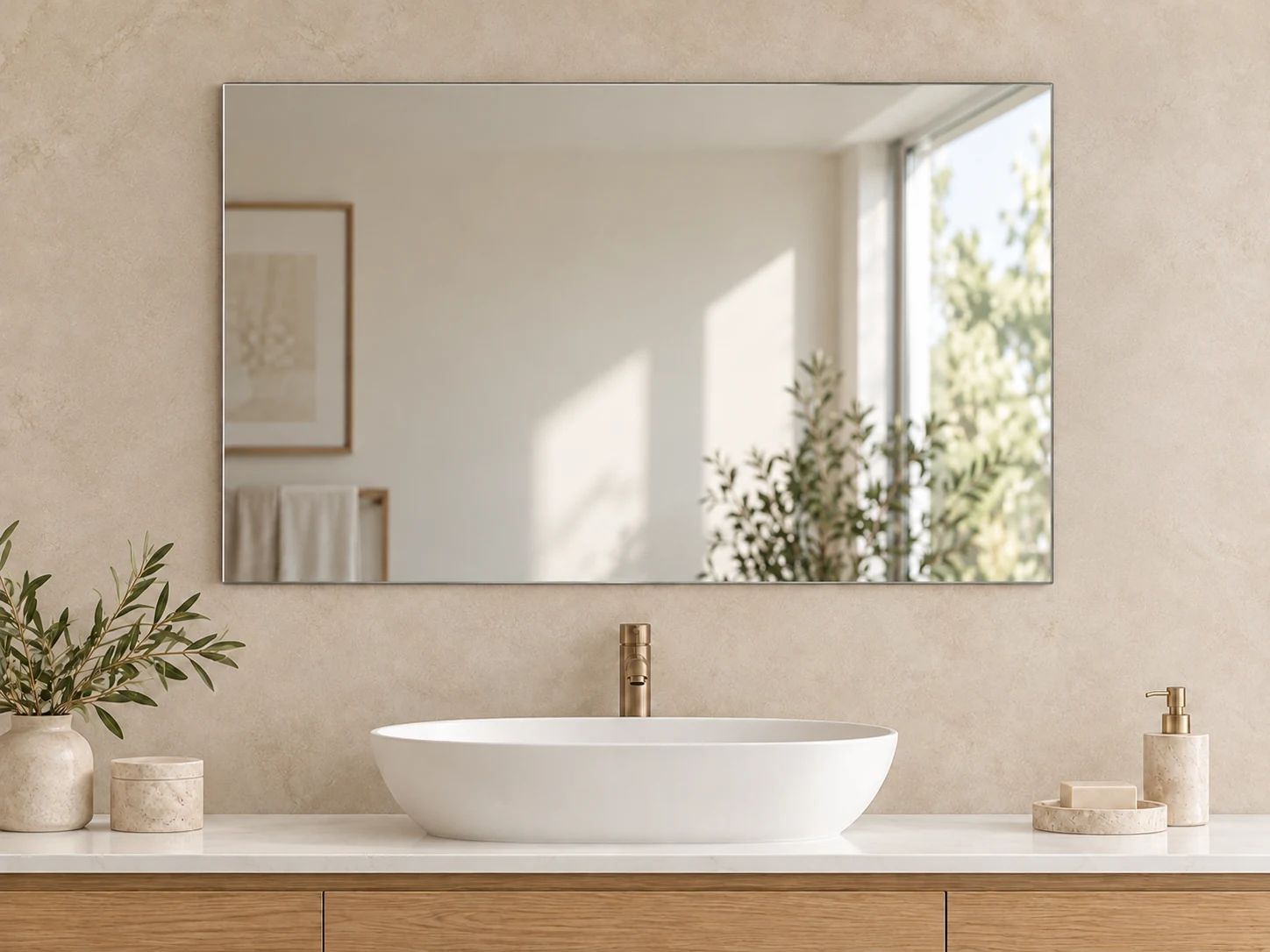 Miroir sans cadre de salle de bains 90 cm — Réf. DST093