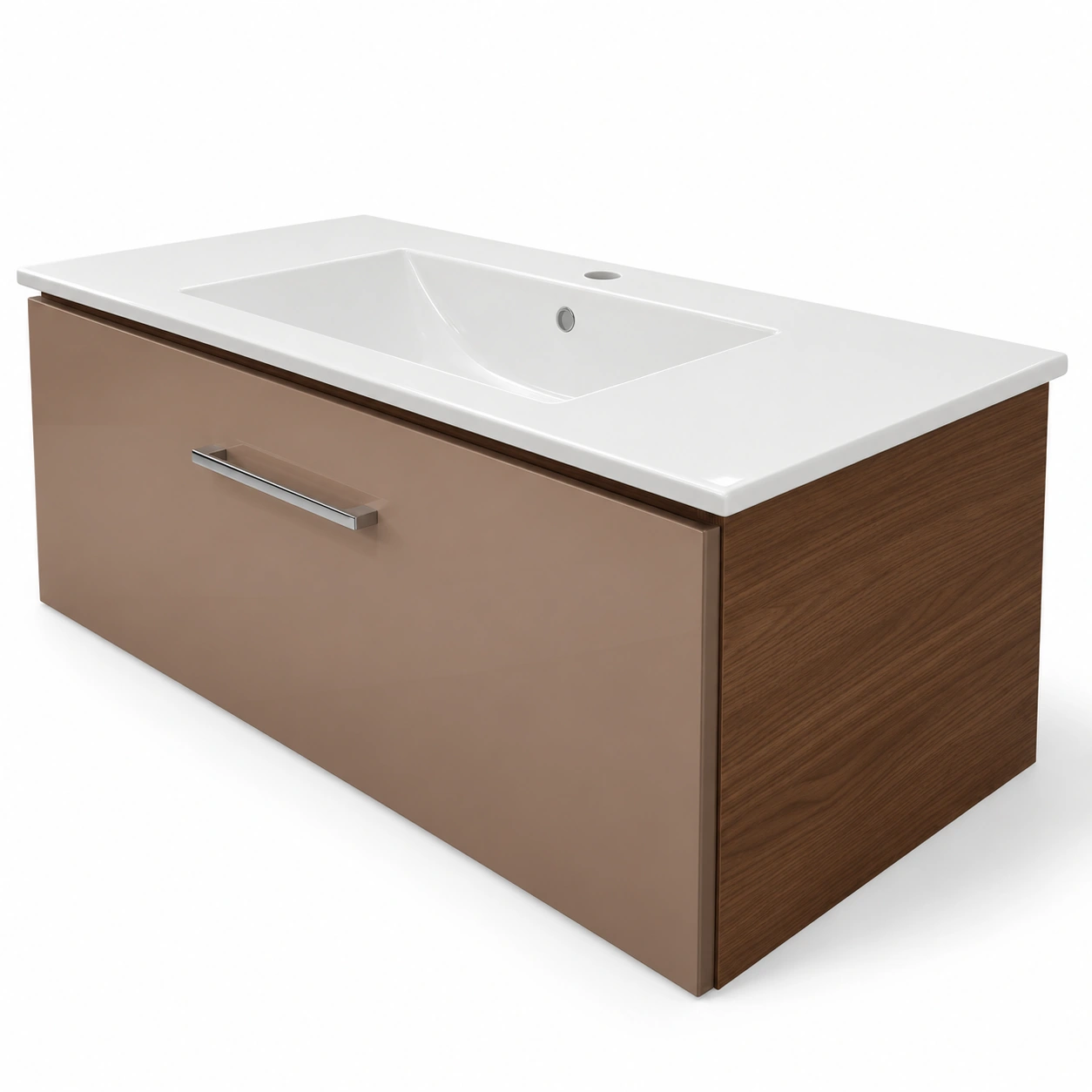 Plan-vasque Comete 96 cm avec meuble (sans mitigeur de lavabo) — Cappuccino — Réf. DST131