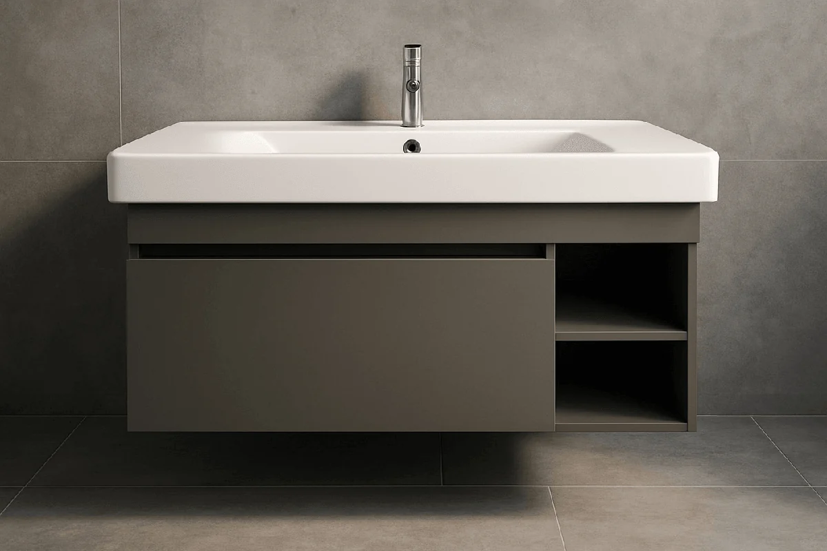 Plan-vasque Spazio 90 cm avec meuble (sans mitigeur de lavabo) — Réf. DST126