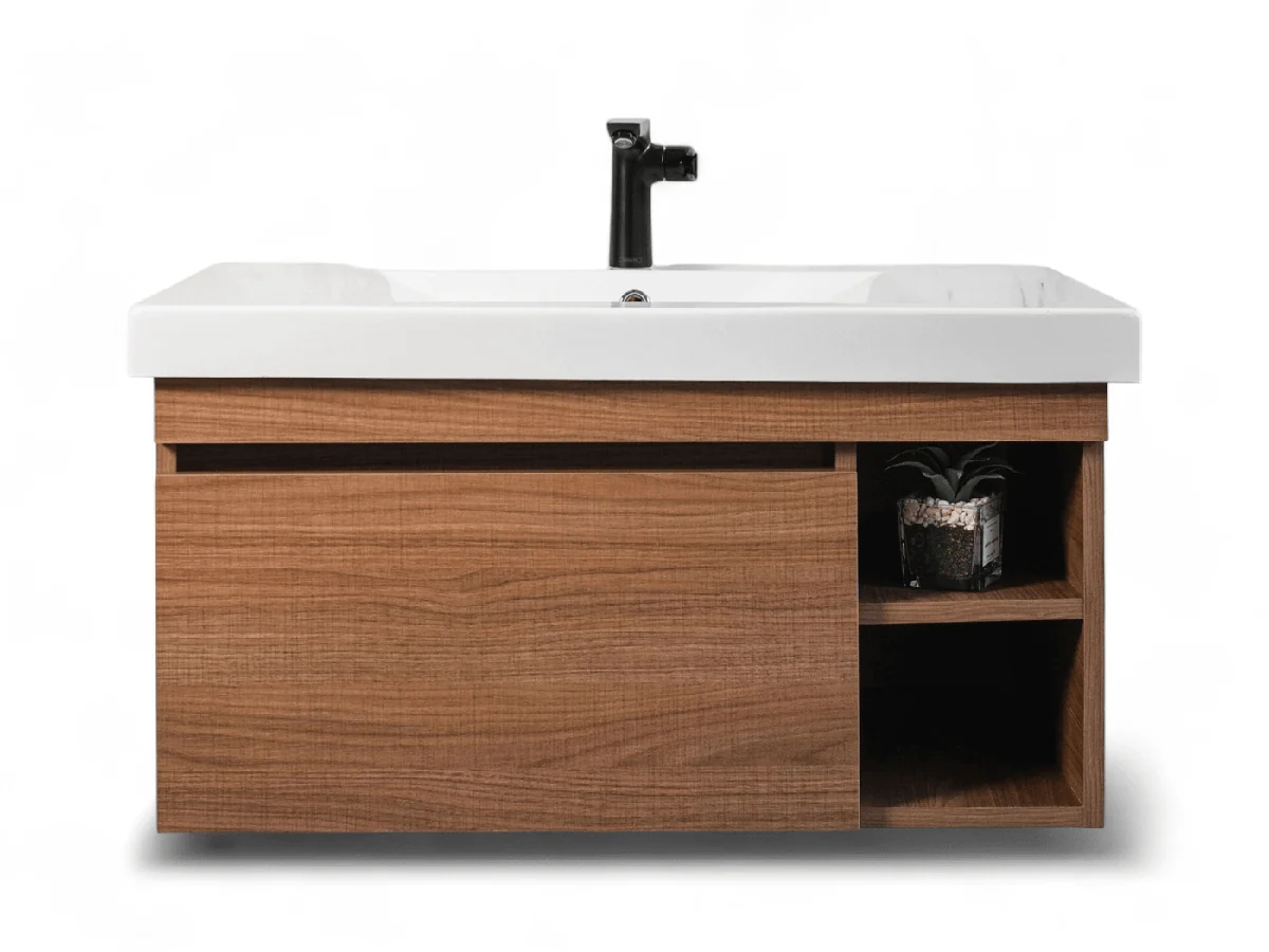 Plan-vasque Spazio 90 cm avec meuble (sans mitigeur de lavabo) — Réf. DST124