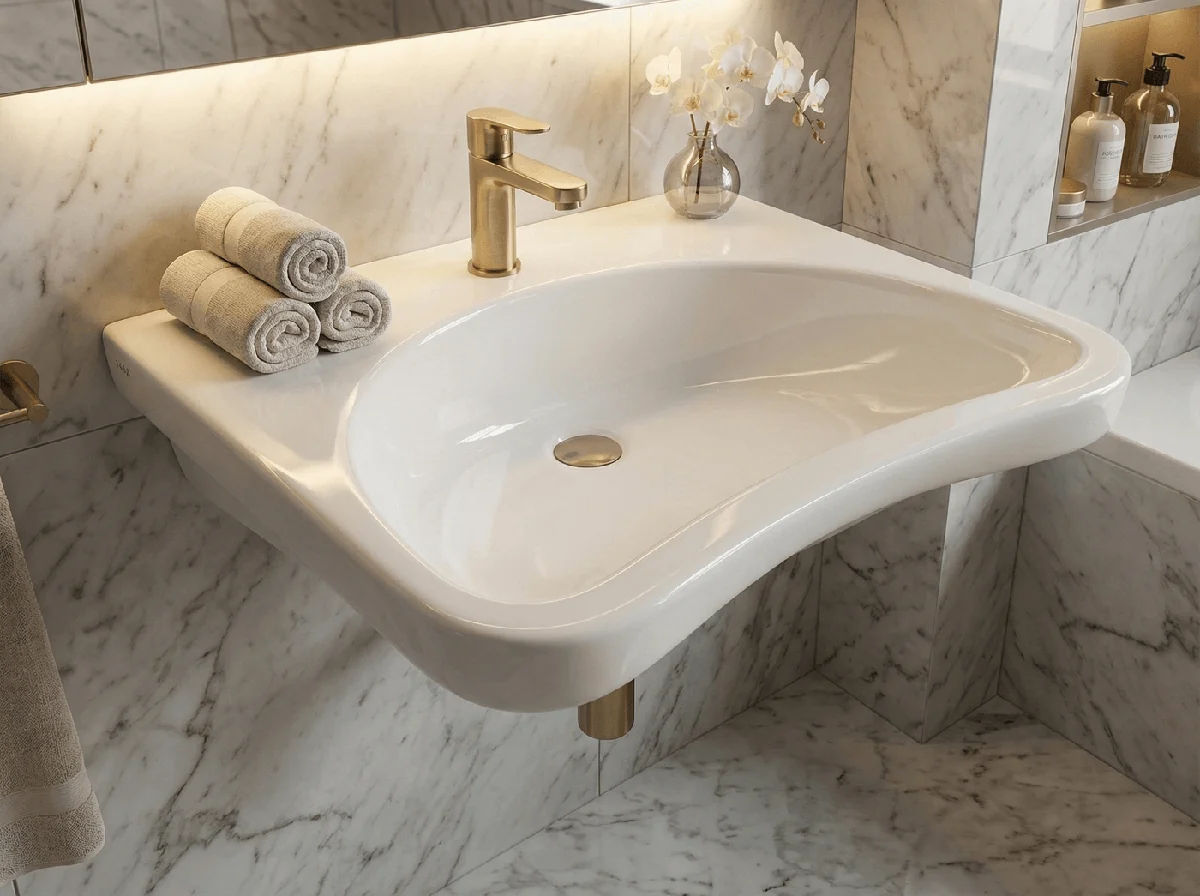Lavabo Laufen 65 cm avec trou de robinet / Collection Jika — Réf. LAU003