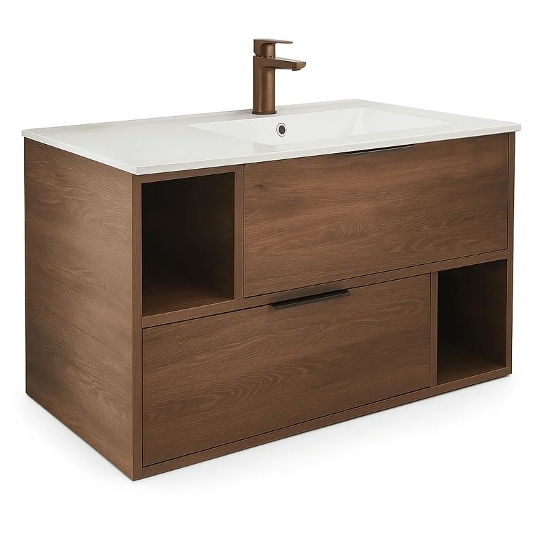 Plan-vasque Spazio 100 cm avec meuble (sans mitigeur de lavabo) — Réf. DST139