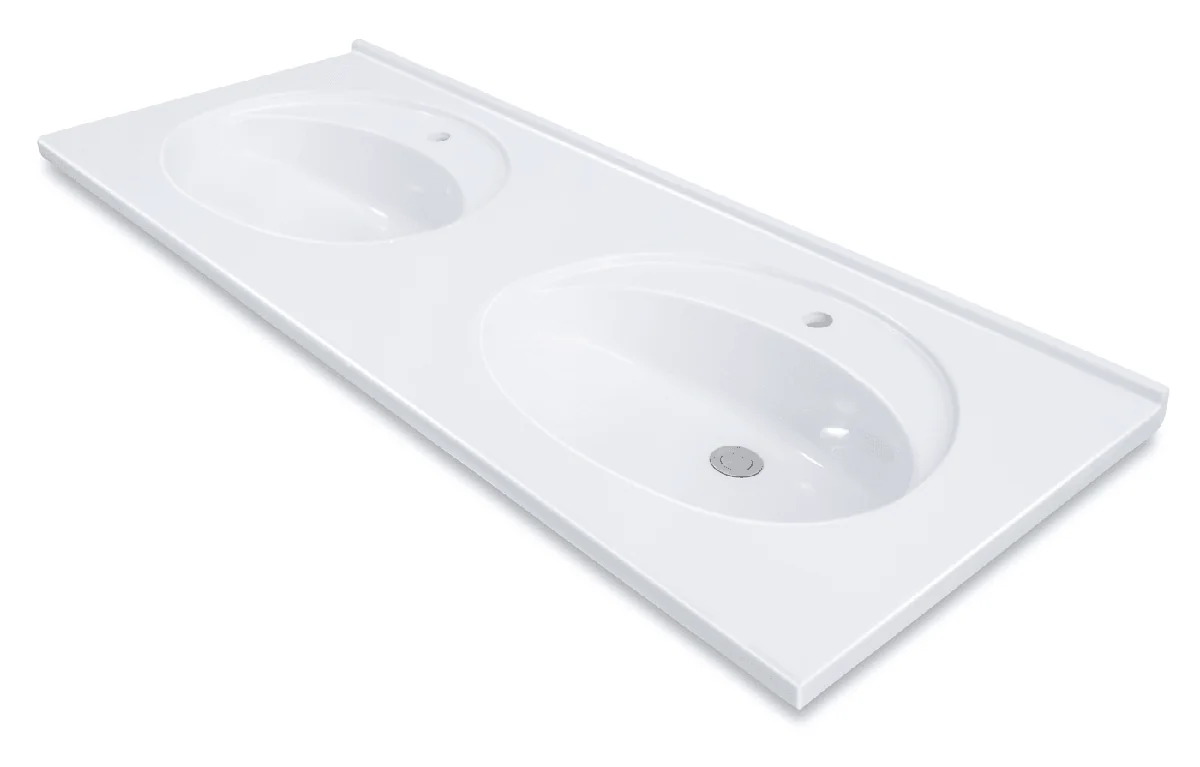 Plan-vasque double Lagune 150 cm — Réf. DST114