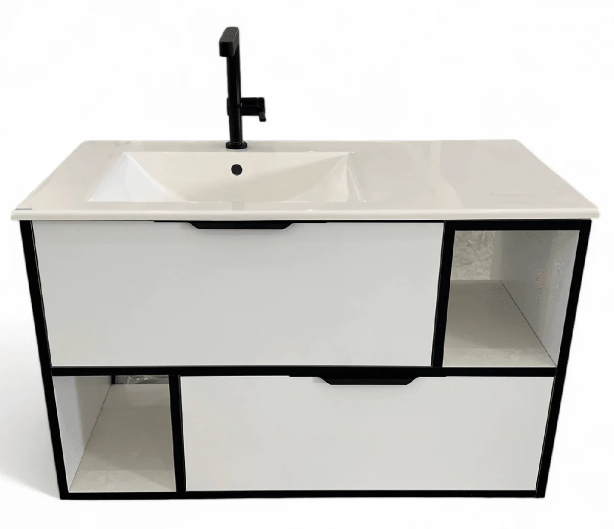Plan-vasque Spazio 100 cm avec meuble (sans mitigeur de lavabo) — Réf. DST142