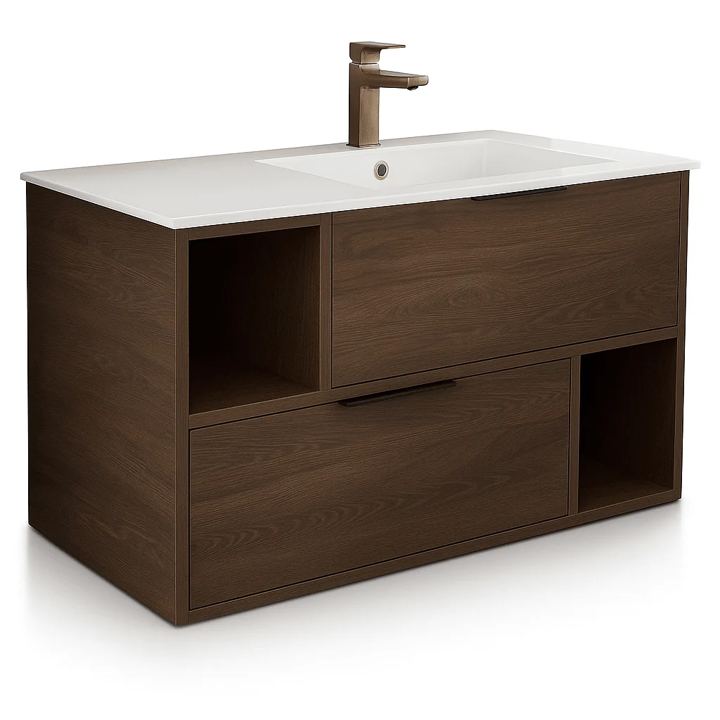 Plan-vasque Spazio 100 cm avec meuble (sans mitigeur de lavabo) — Réf. DST138