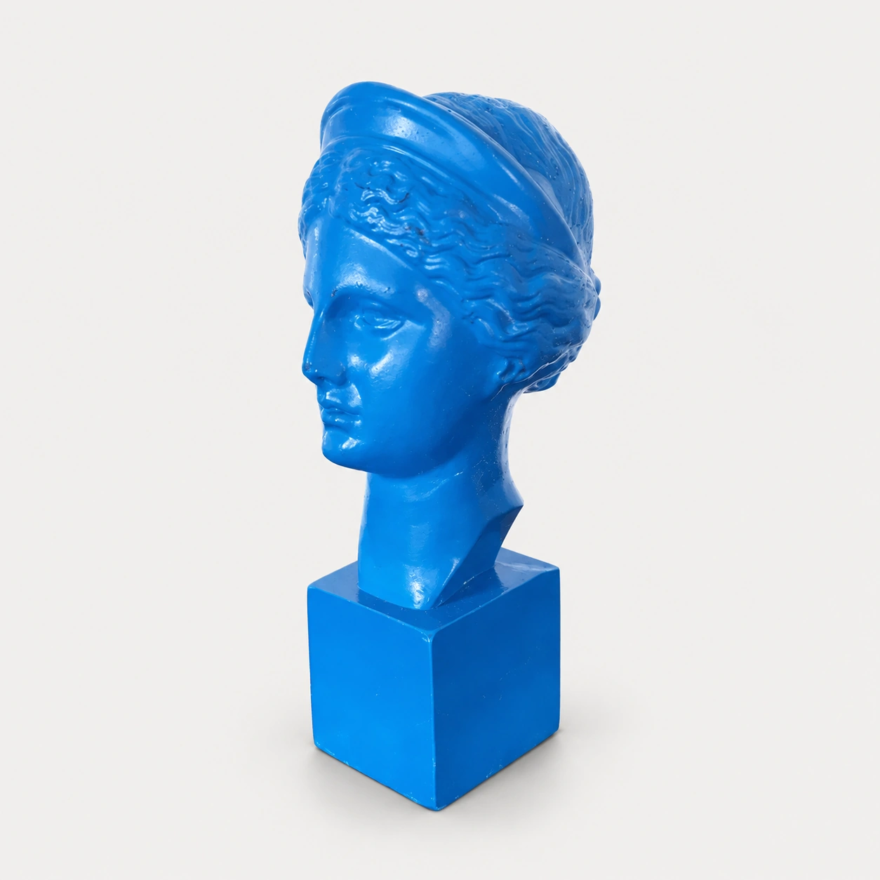 Buste décoratif bleu clair sur socle — Réf. DST192